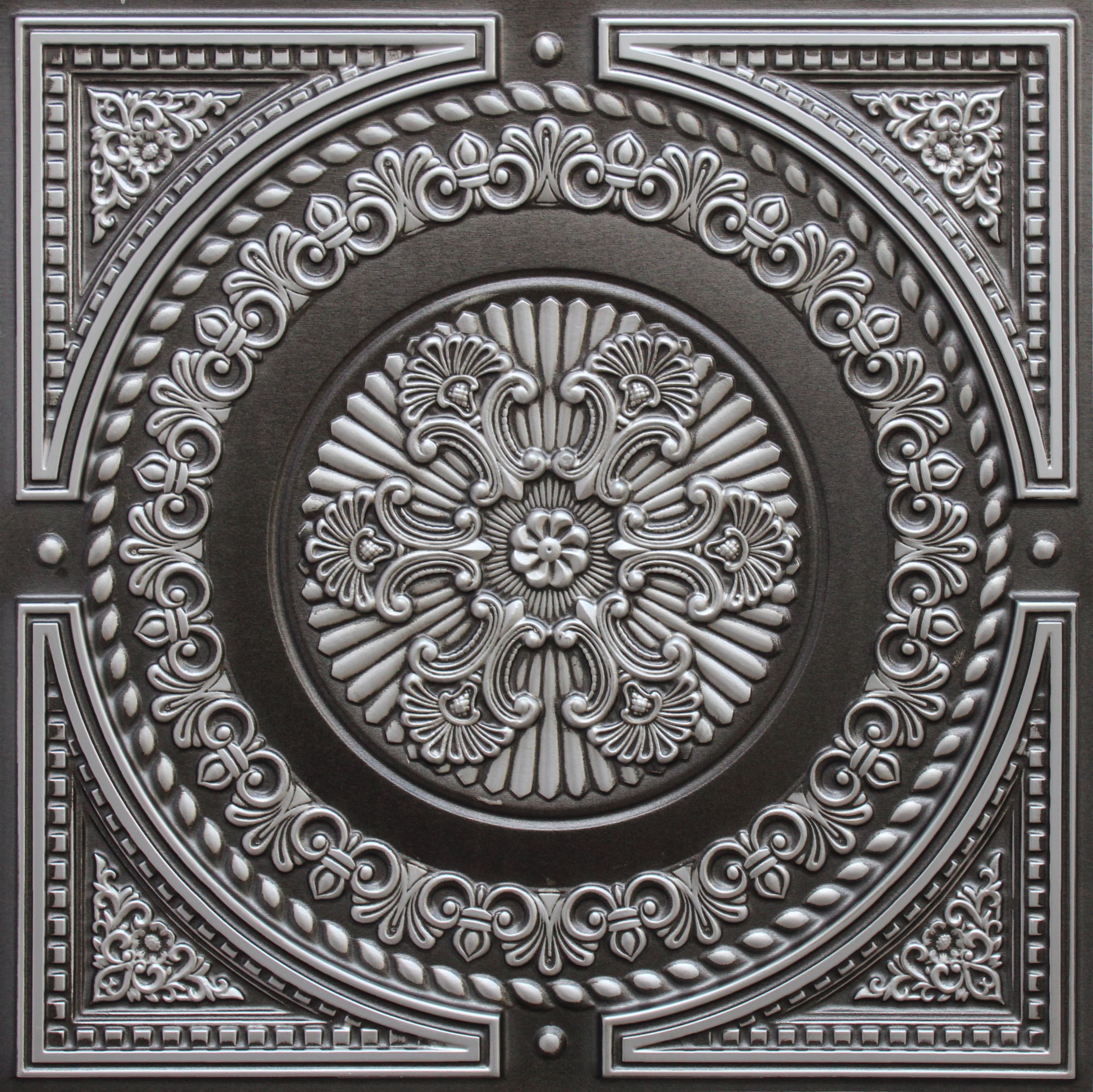Antique Silver decorative panel