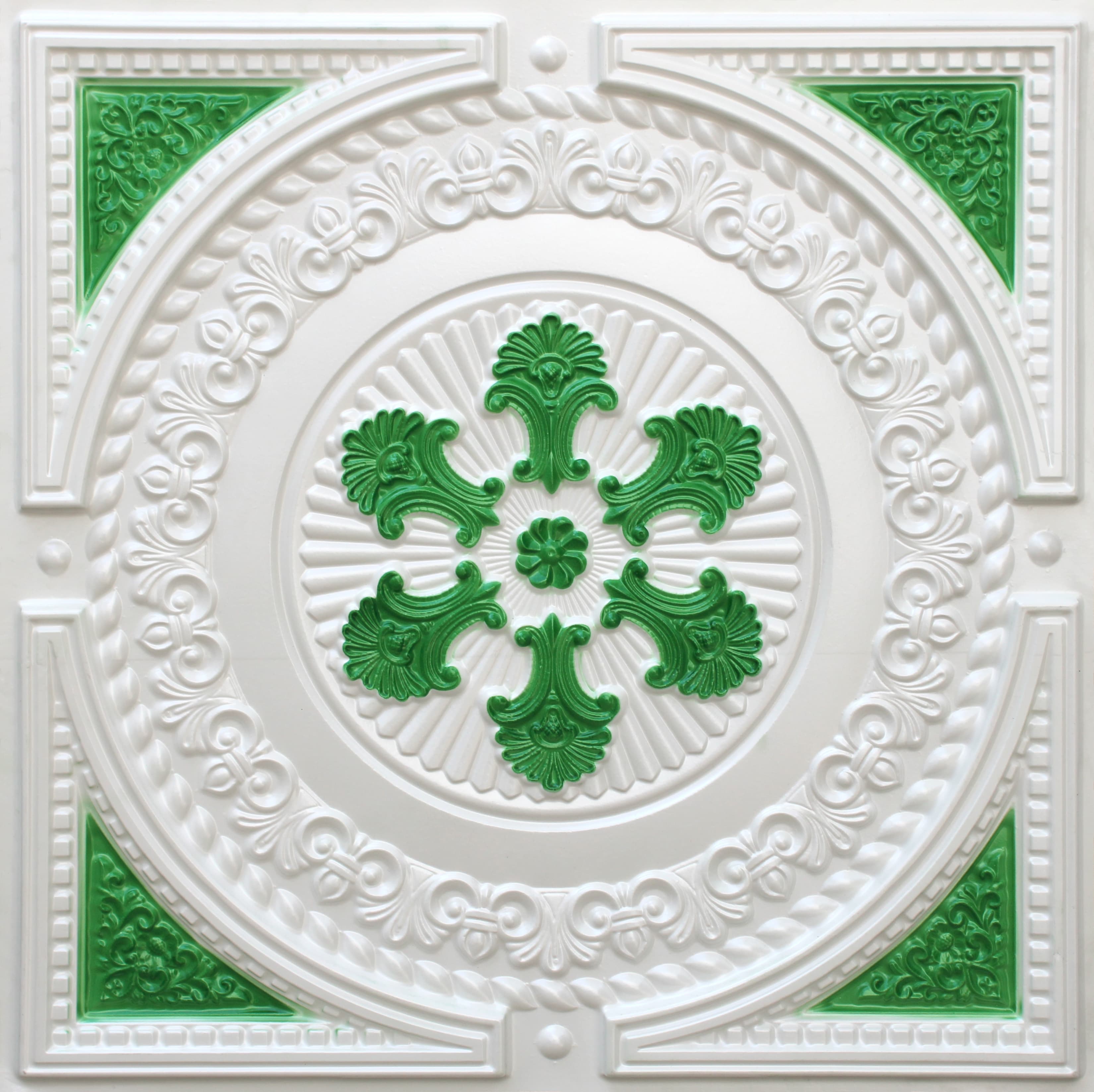 Pearl White - Green decorative panel