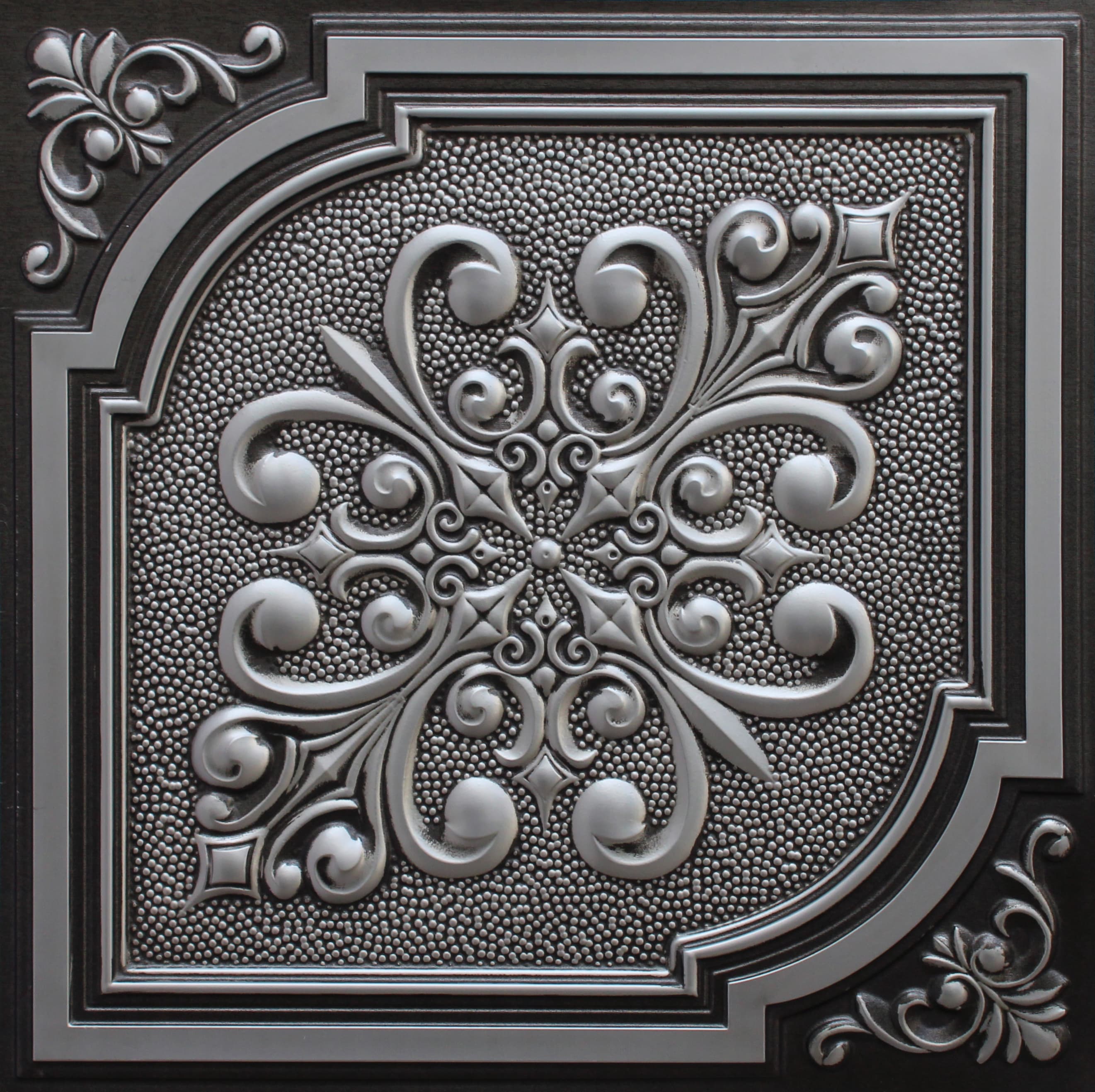 Antique Silver decorative panel