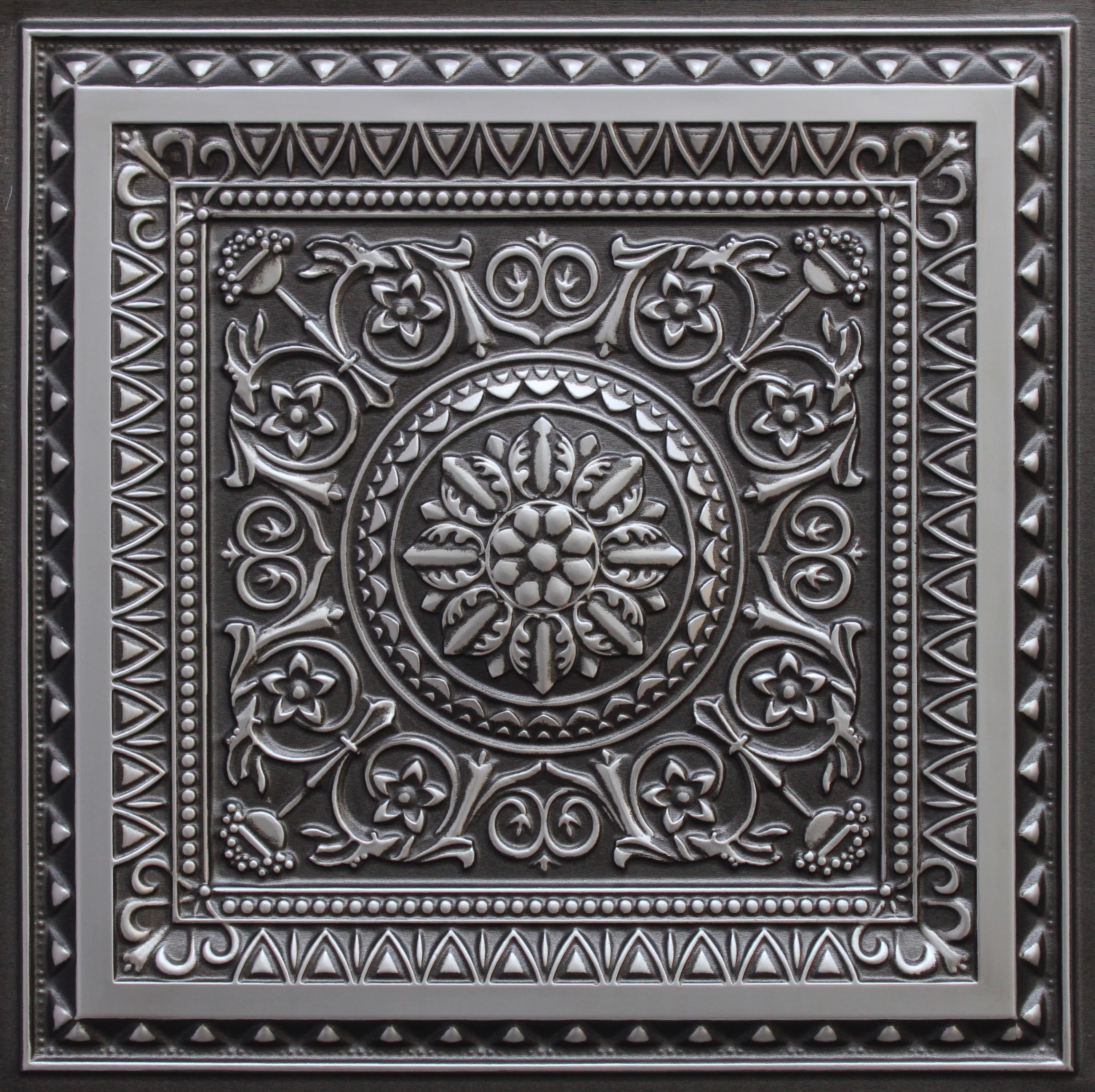 Antique Silver decorative panel