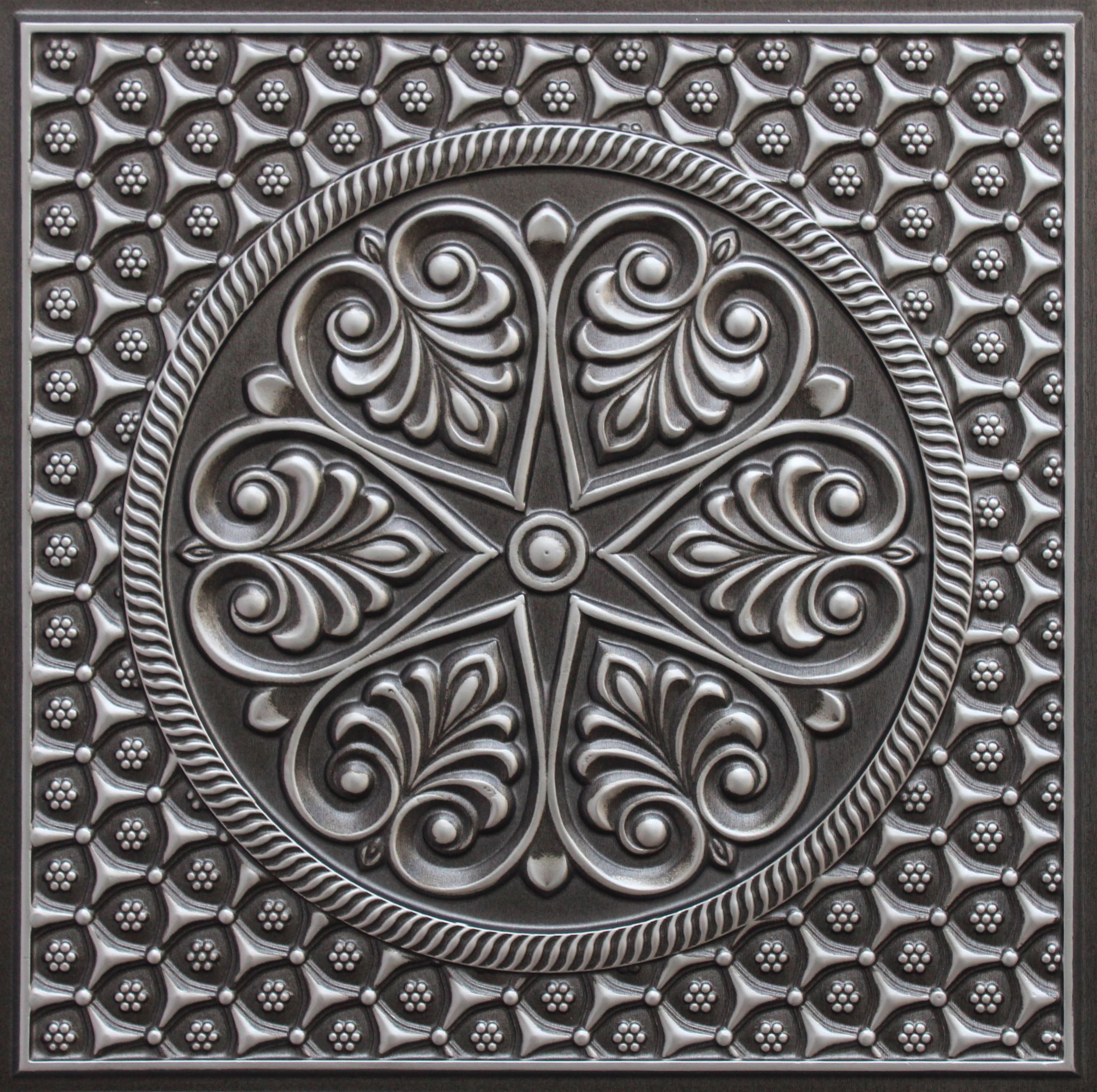 Antique Silver decorative panel