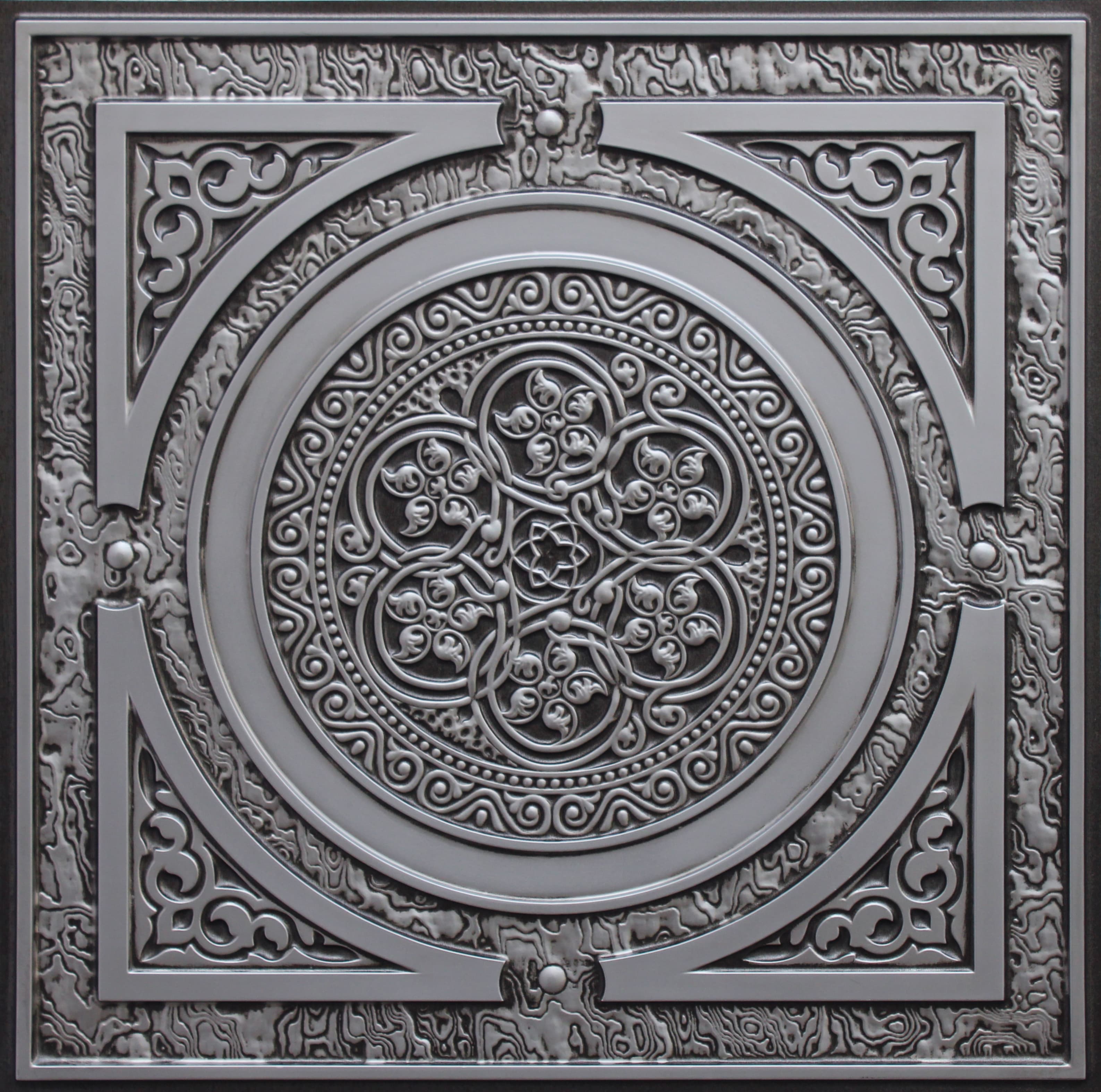 Antique Silver decorative panel