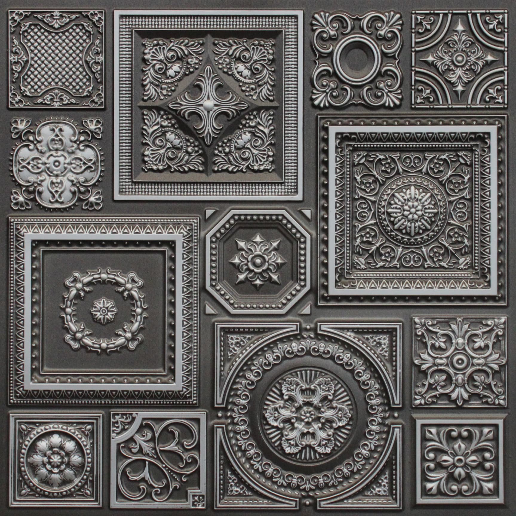 Antique Silver decorative panel