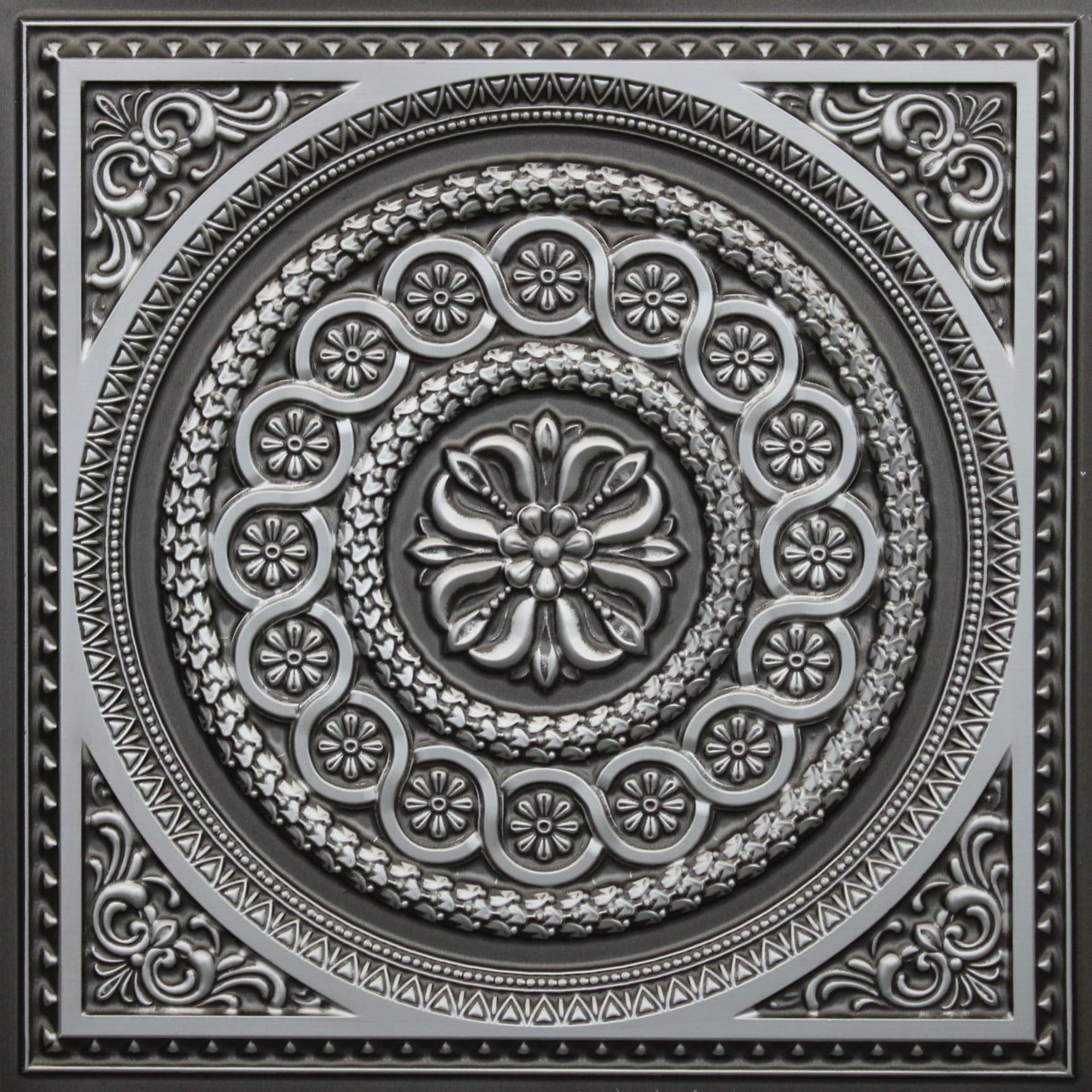 Antique Silver decorative panel