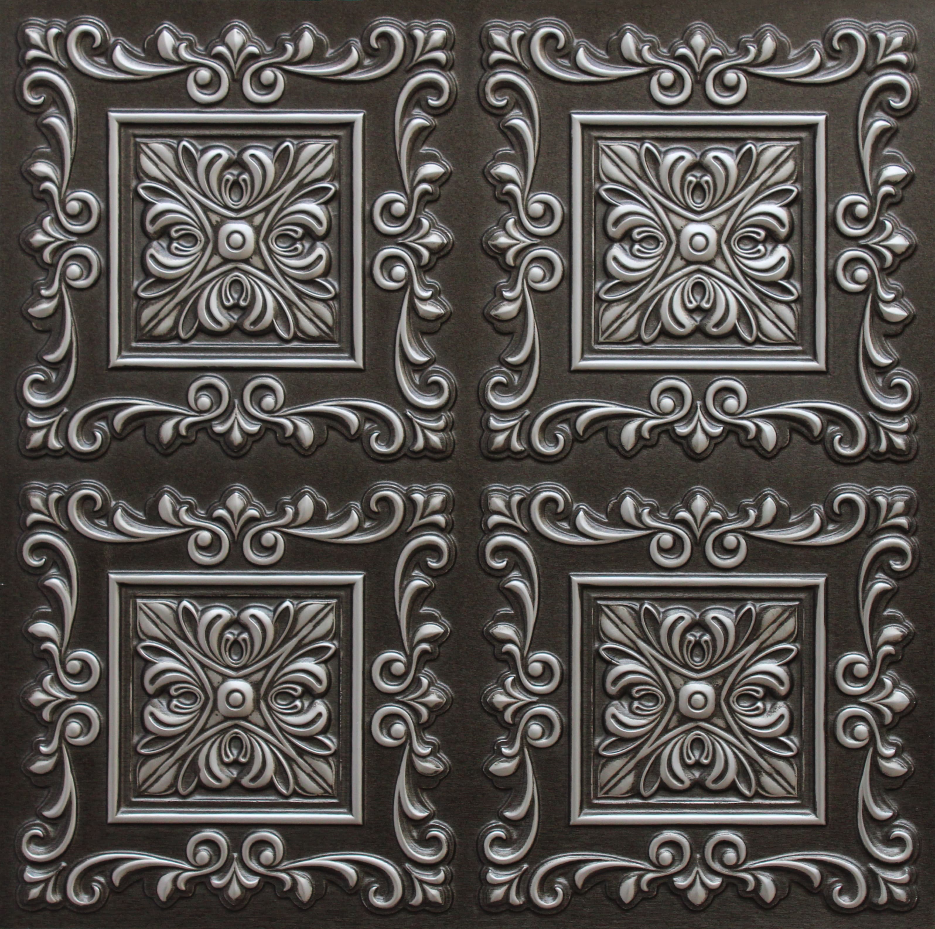 Antique Silver decorative panel