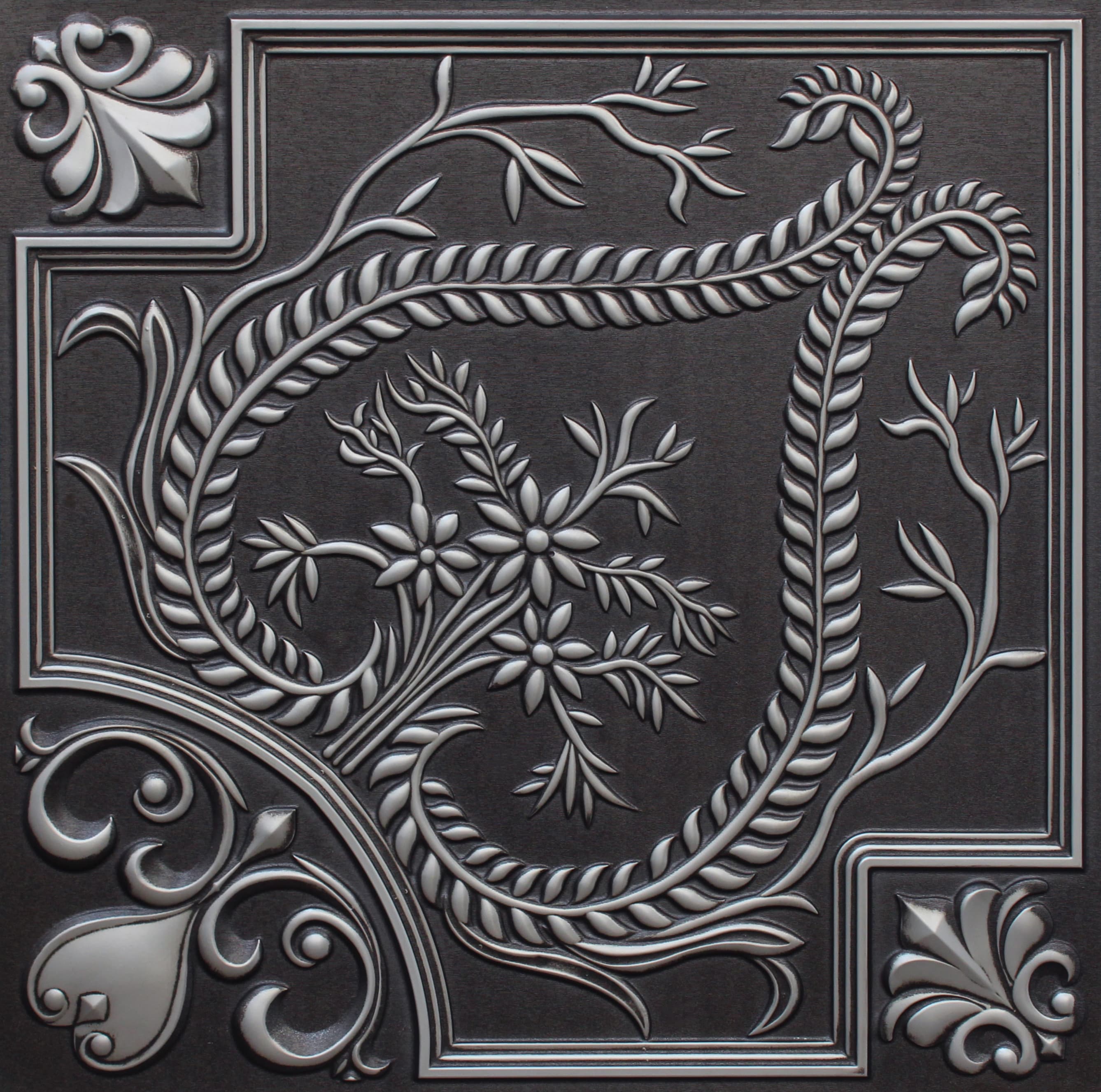 Antique Silver decorative panel