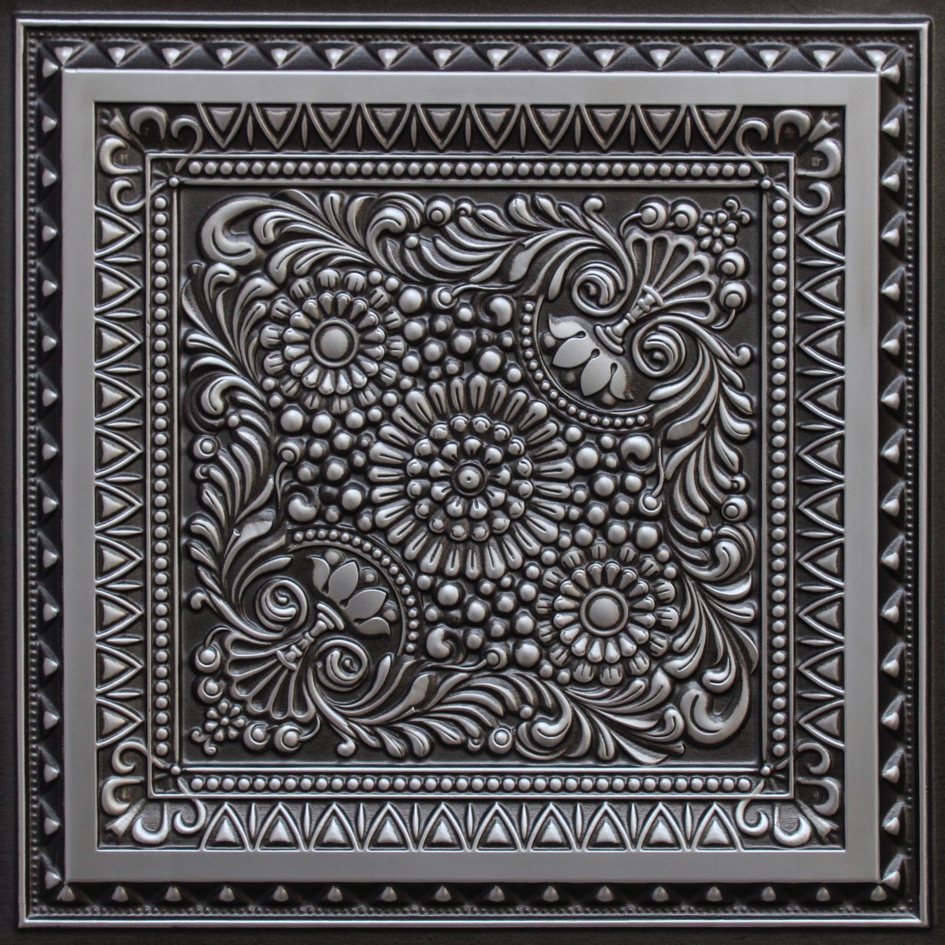 Antique Silver decorative panel