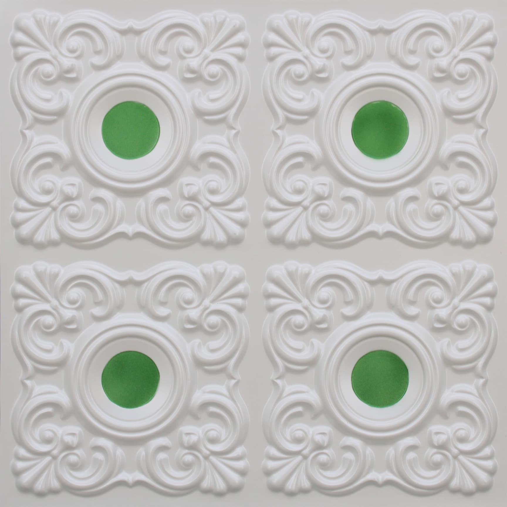 Pearl White - Green decorative panel