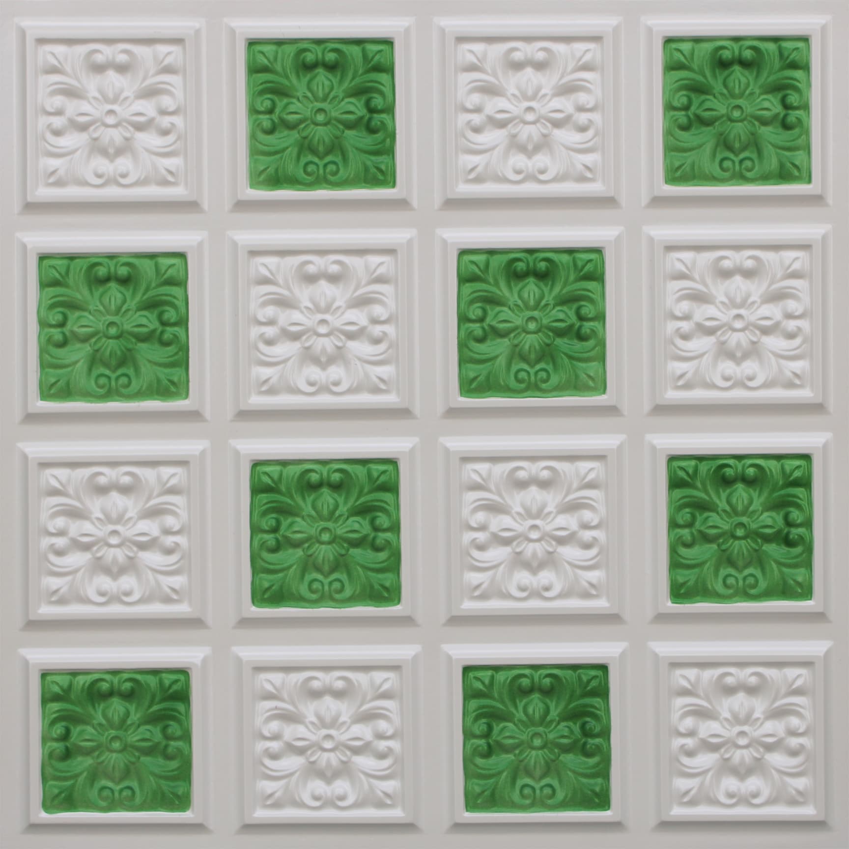 Pearl White - Green decorative panel