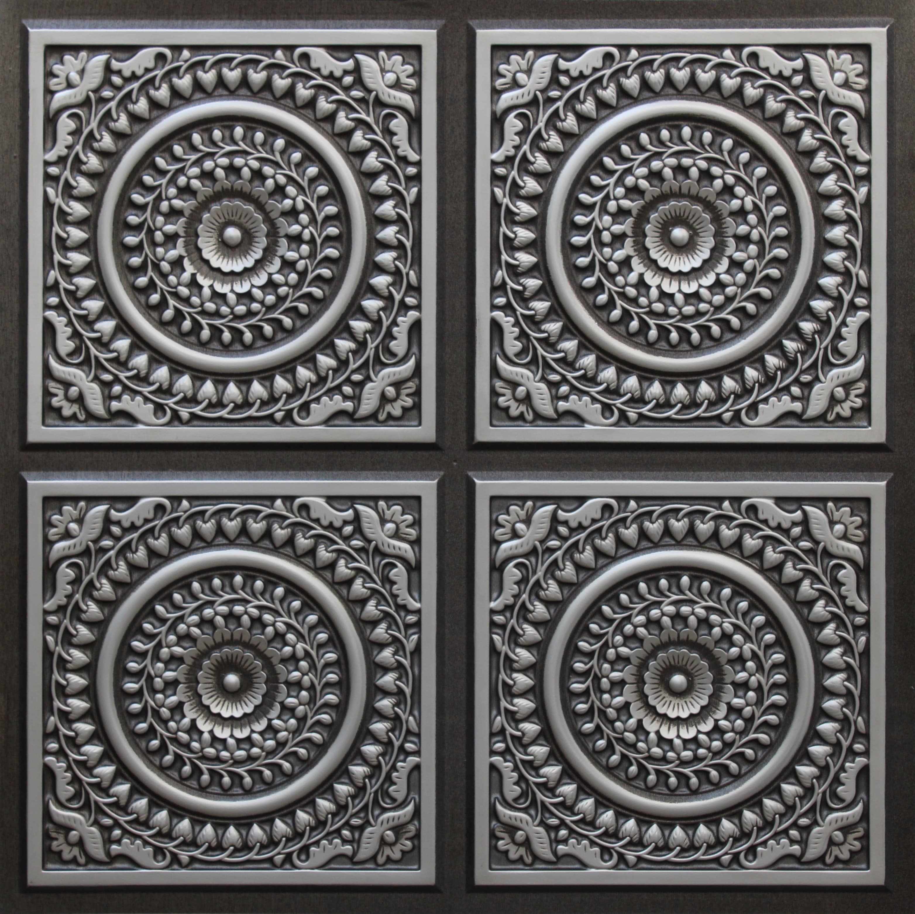 Antique Silver decorative panel