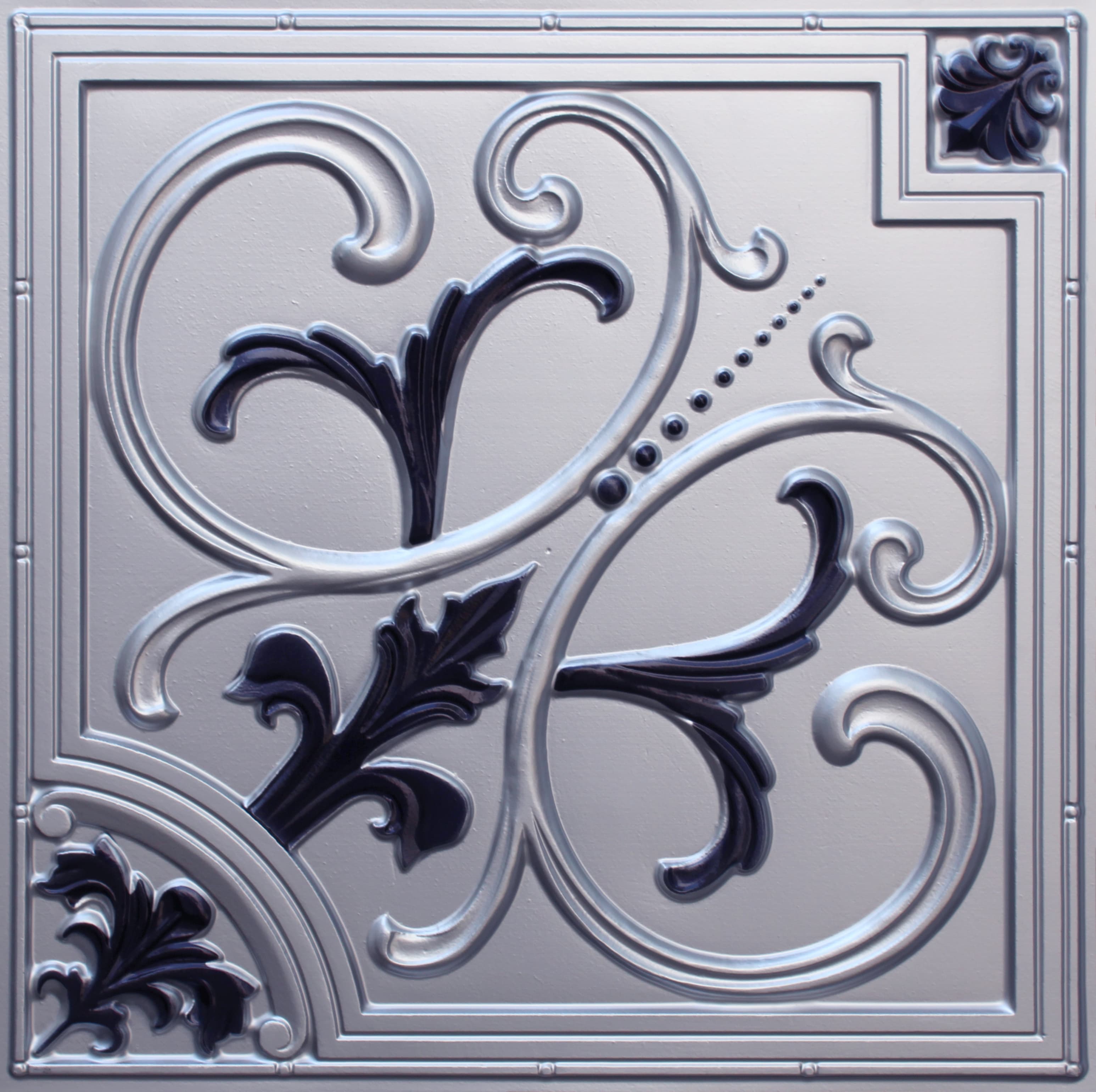 Silver - Black decorative panel