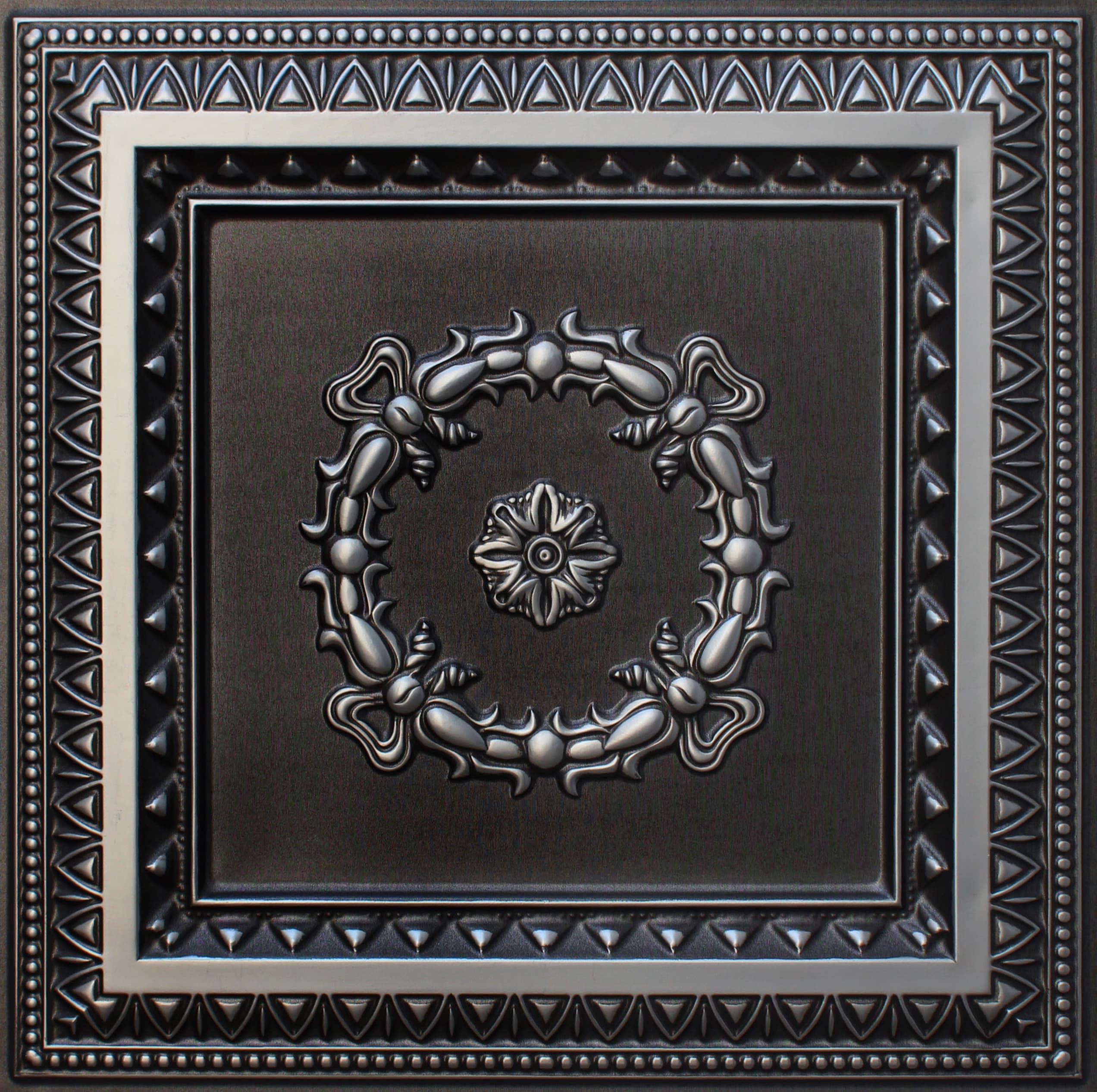 Antique Silver decorative panel