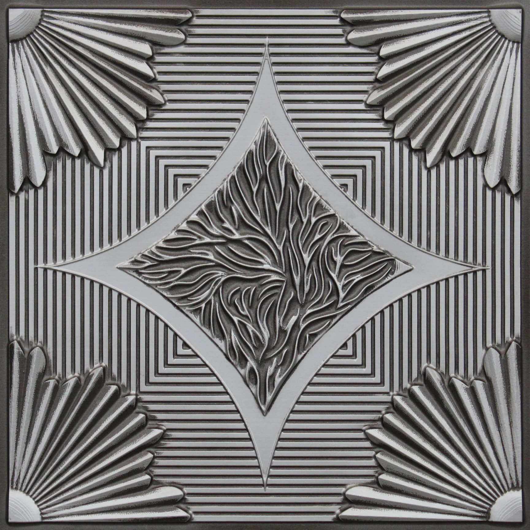 Antique Silver decorative panel