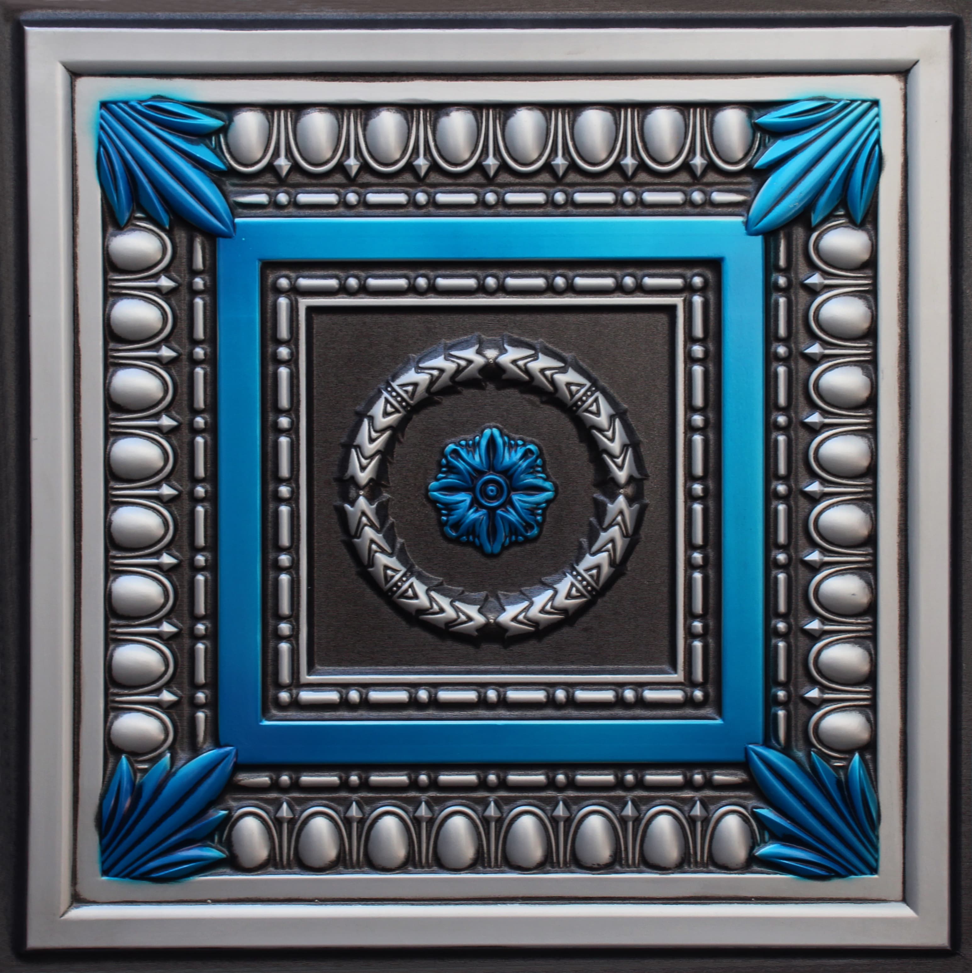 Antique Silver decorative panel