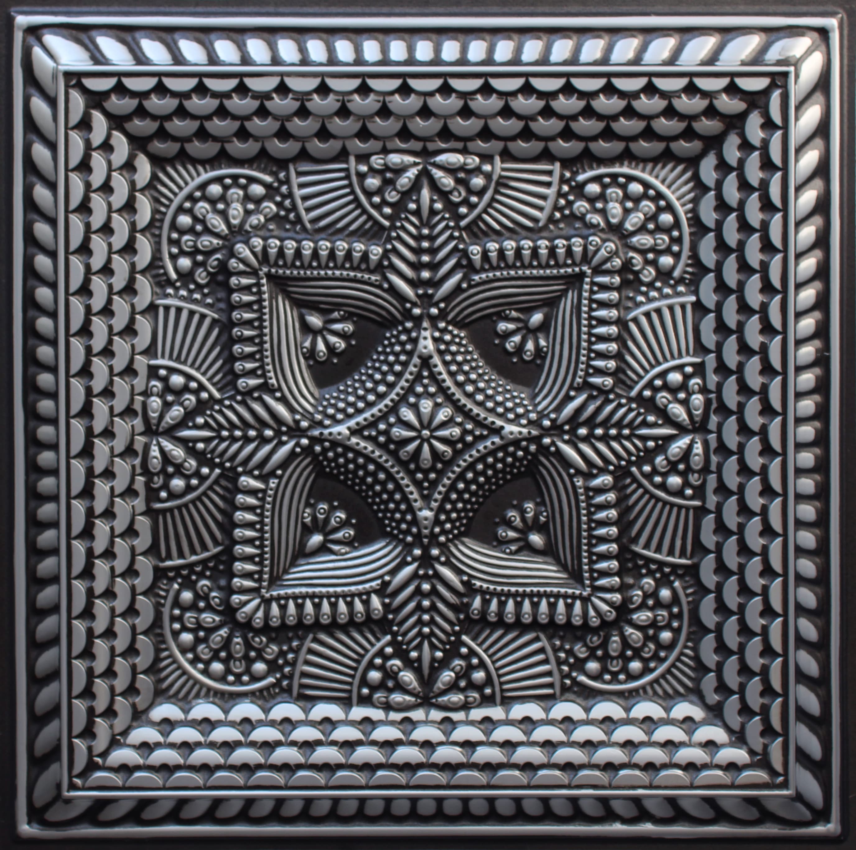 Antique Silver decorative panel