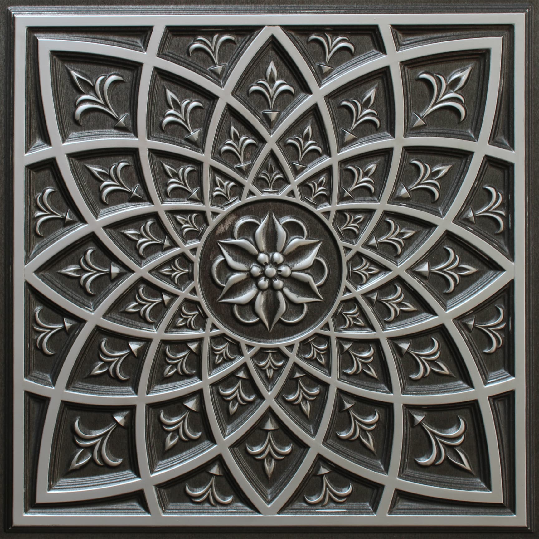 Antique silver decorative panel