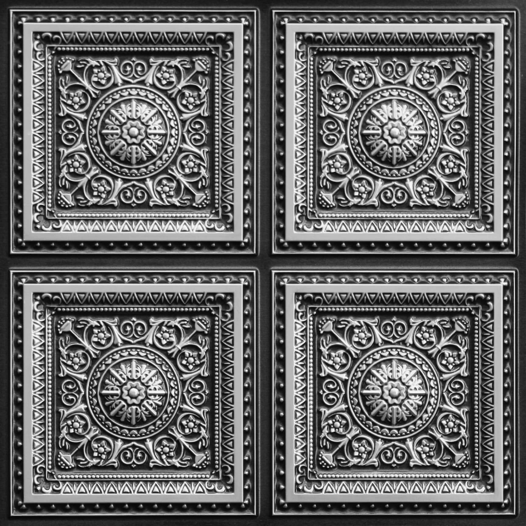 Antique Silver decorative panel