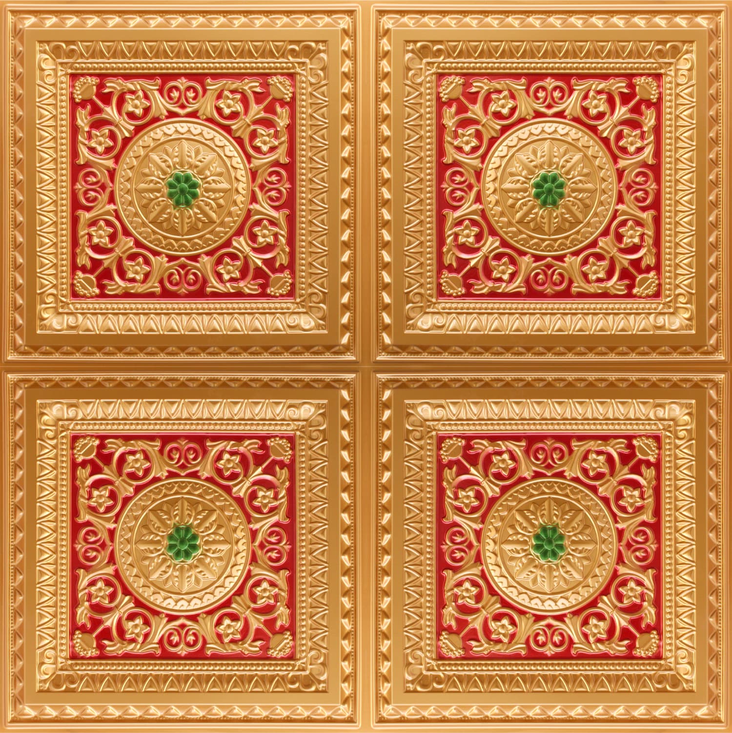 Gold Red Green decorative panel