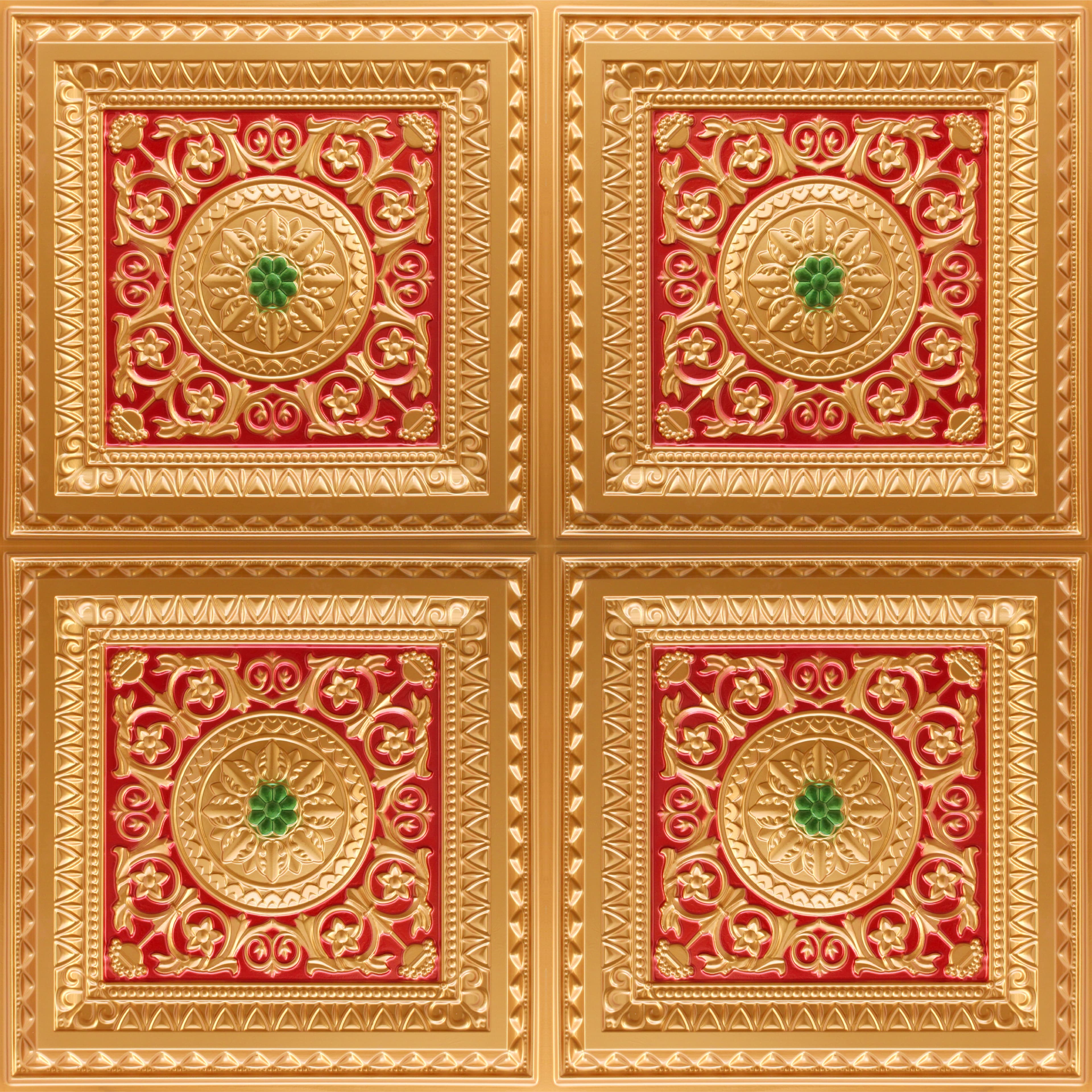 Gold Red Green_1 decorative panel