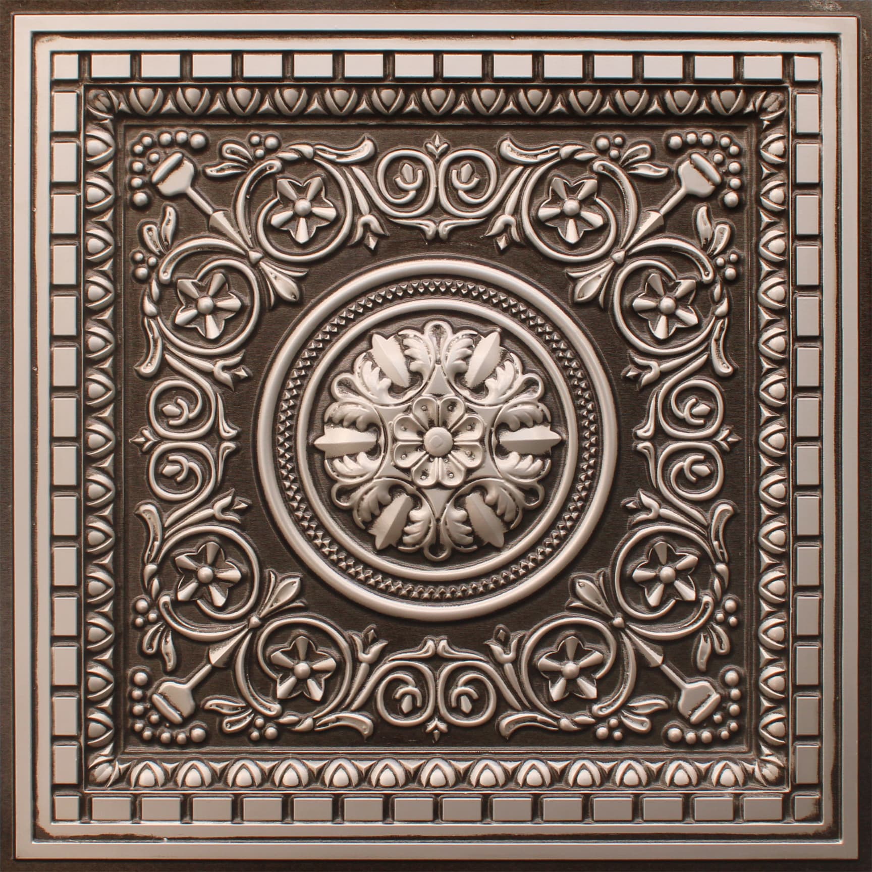 Antique Silver decorative panel