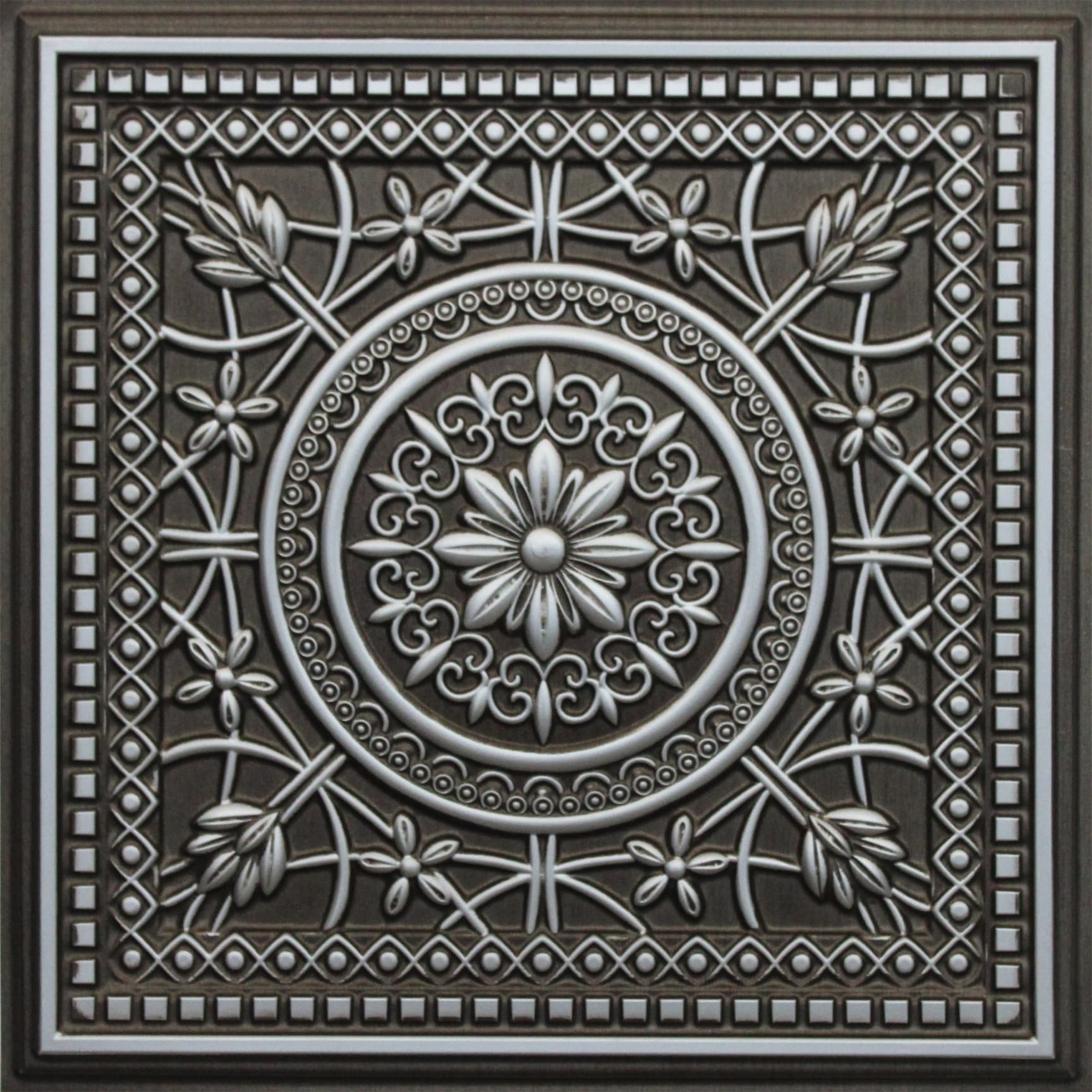 Antique Silver decorative panel