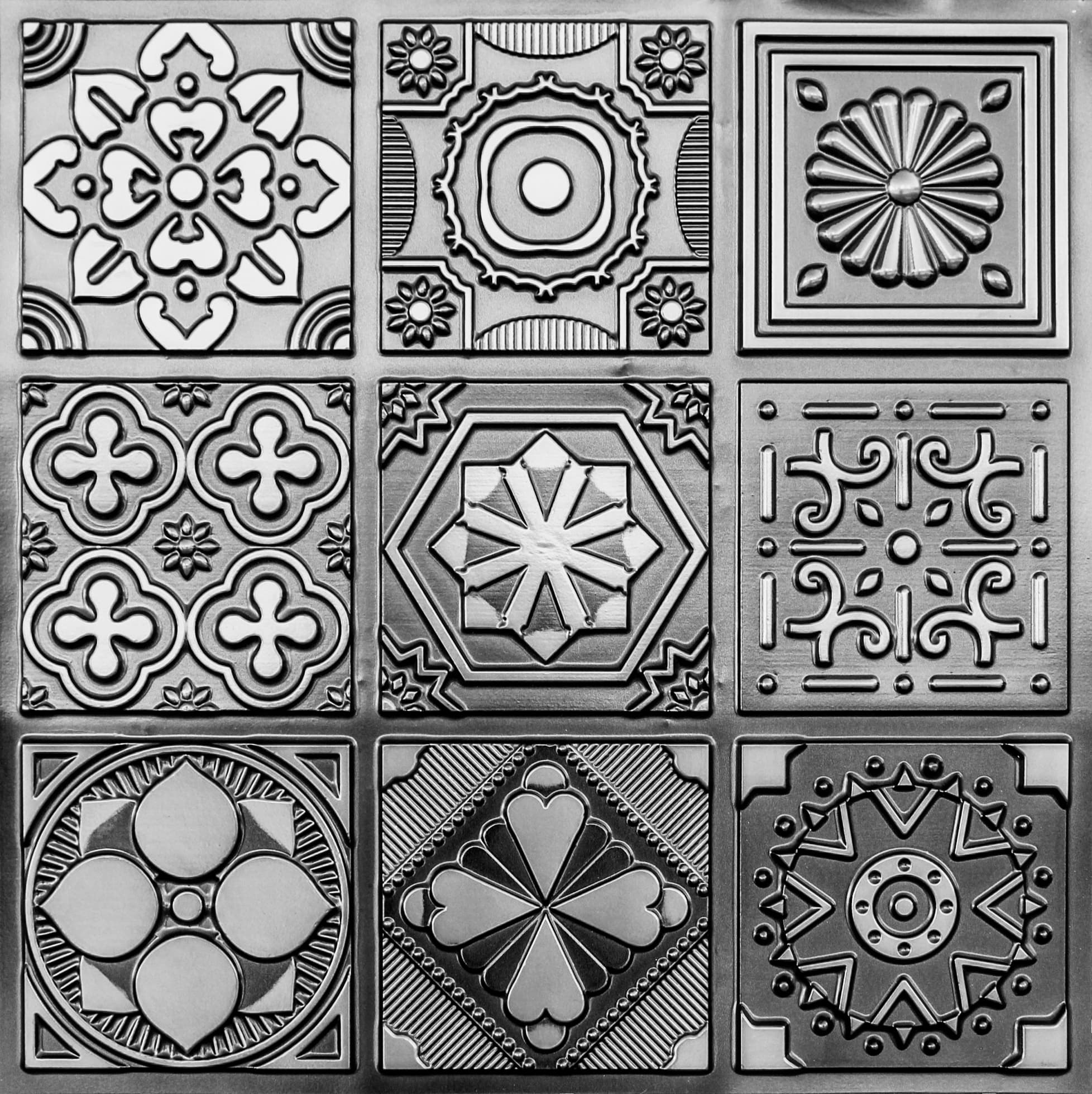 Antique Silver decorative panel