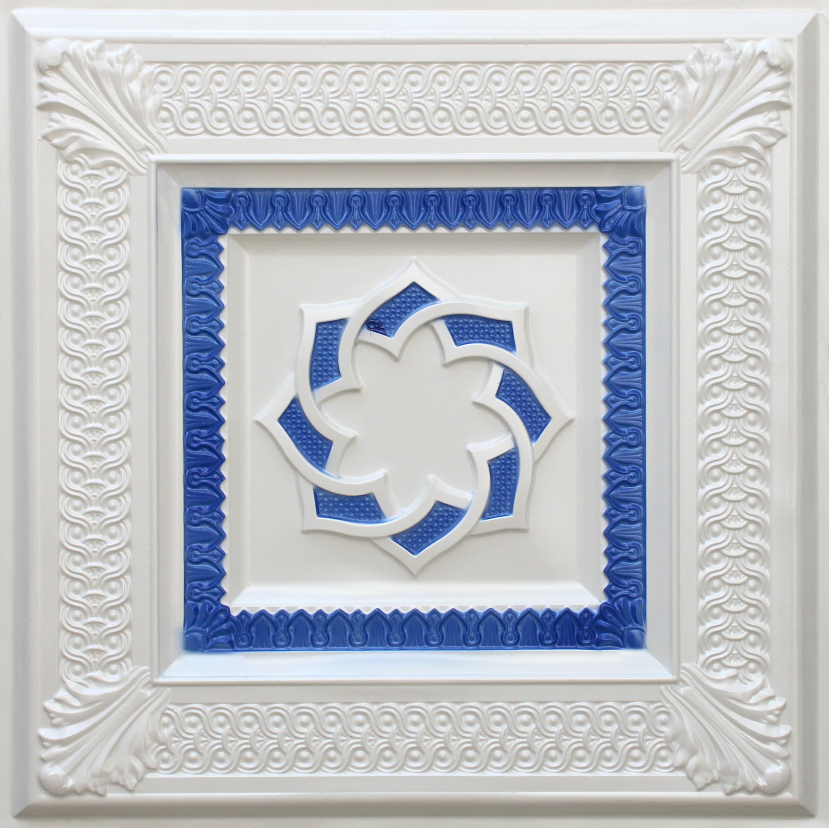 Pearl White - Blue decorative panel