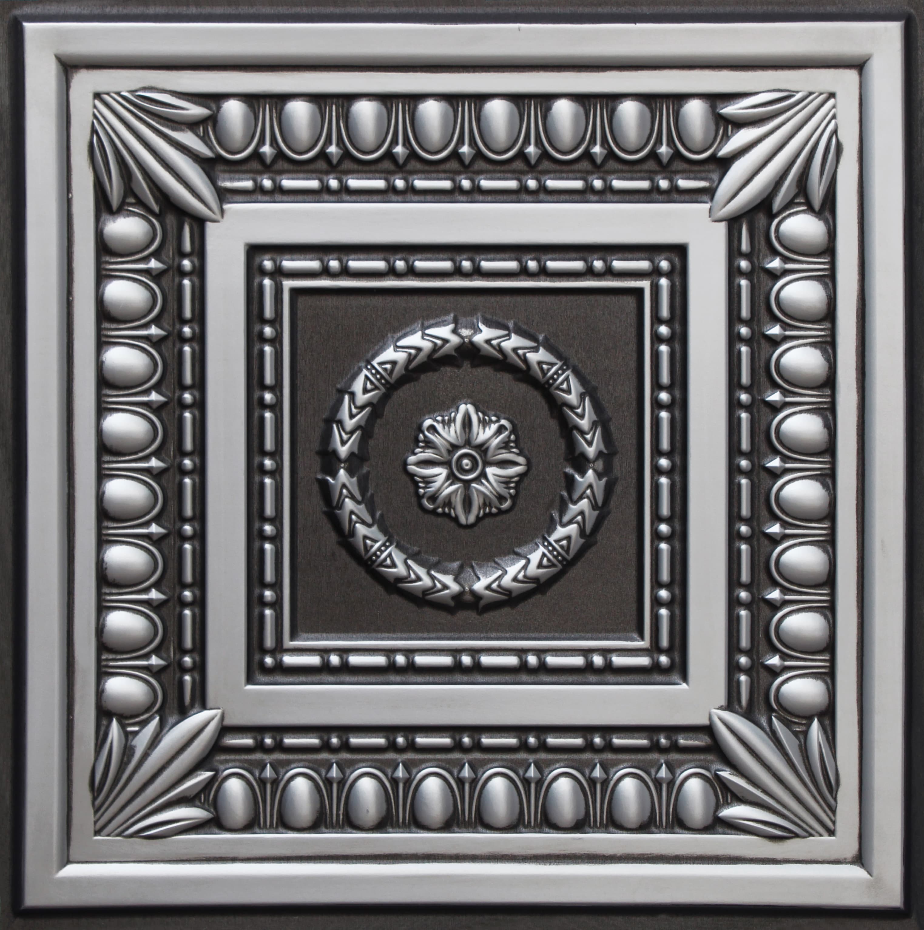 Antique Silver - Blue decorative panel